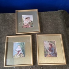 3 Gold Framed And Mounted