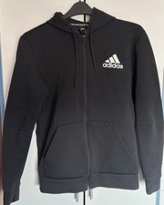 Adidas Black Zip-Up Hoodie –