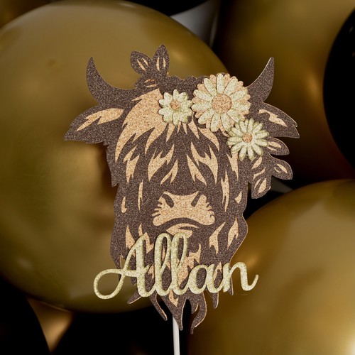 Highland cow calf cake topper - highland,