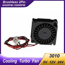 3010 Micro Turbo Blower Cooling Fan DC Brushless 5V-24V for 3D Printers/CPU 2Pin