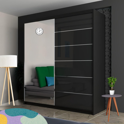 Wardrobe high gloss - -, sliding