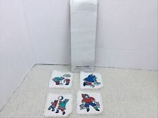 Set of 4 Inuit Fabric Coasters Theme Fishing Skemo Canada Size 8 x8 cm 