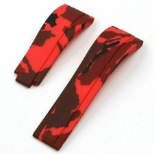 NEW 20MM CAMO RED RUBBER STRAP