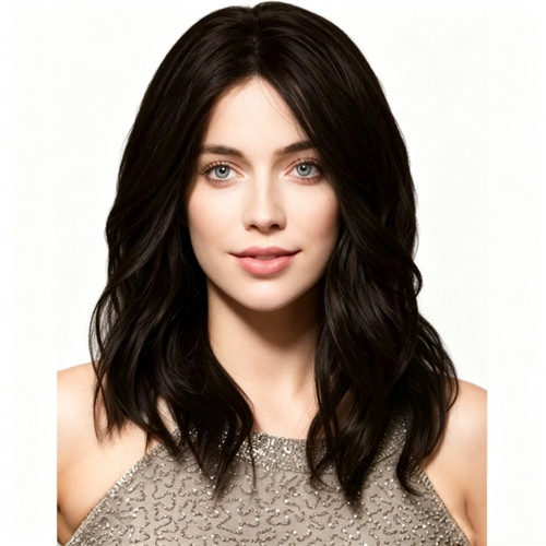 New black medium - medium, wig