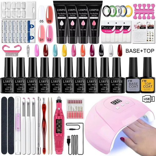 Gel nail polish kit with - gel,