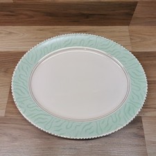 BurleighWare Balmoral Green Art Deco Large Oval Platter  - 13.5" x 11.5"
