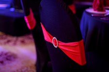 Set of 10  Chair sash band red Lycra with diamante  party wedding ball prom used