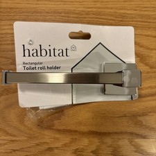 Toilet Roll Holder Habitat Silver Metal Modern Bathroom Fittings