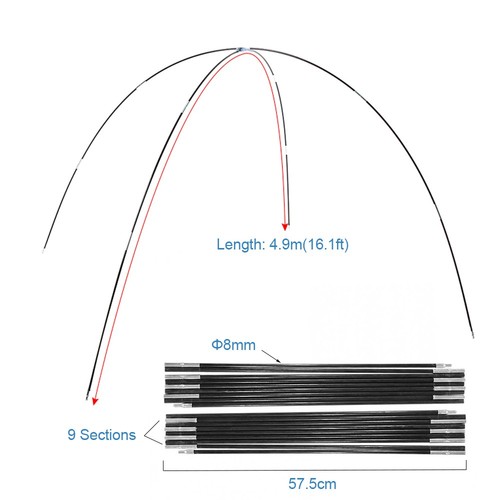 Flexible fiberglass tent poles - flexible,