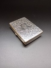 Solid Sterling Silver Cigarette Case G.U Birmingham 1882 Victorian 77g Gift