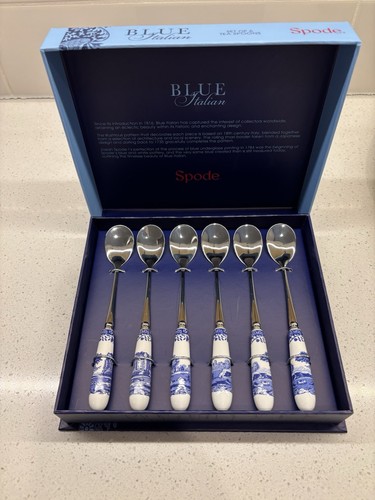 Spode blue italian tea spoons - spode,