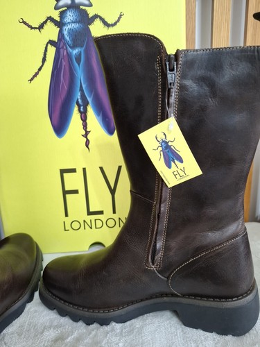 Fly london dark brown - dark, leather
