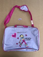 Retro Y2K Bang On The Door Groovy Chick Purple Satchel Bag