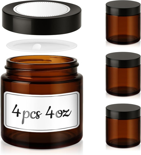 Glass jars with lids 4 - oz,