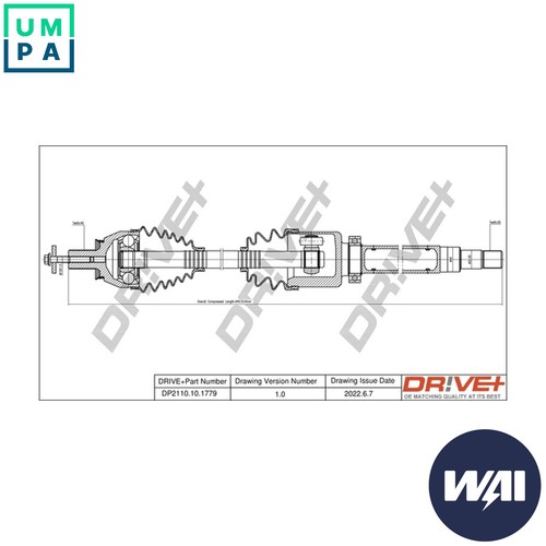 Drive shaft dp2110 - dp2110.10.1779, for