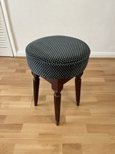 Vintage Round Stool Pub Stool Low Bar Stool Footstool With Beautiful Fluted Legs