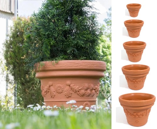 Terracotta effect plant pot - effect,