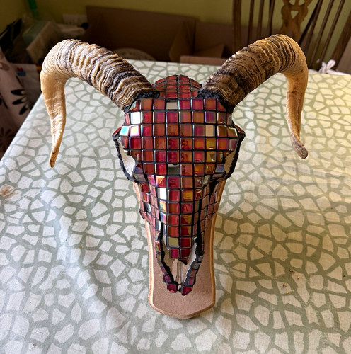 Mosaic real ram skull - mosaic,