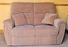 John Lewis two seater settee sofa Brown/Beige in great condition c/w 2 cushions.