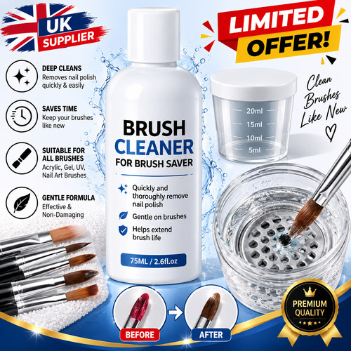 Nail brush cleaner set 75ml - brush,