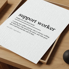 Support Worker Definition Print Dictionary Definition Poster Wall Art Unframed