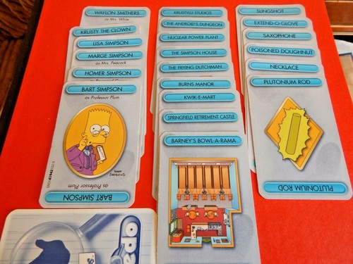 Cluedo simpsons cards spare - simpsons,