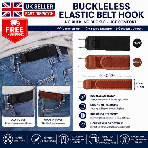 Men elastic stretch belt - elastic,