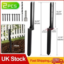2PCS Heavy Duty Fence Post Anchor Repair Kit Support Stakes Steel Ground Spike