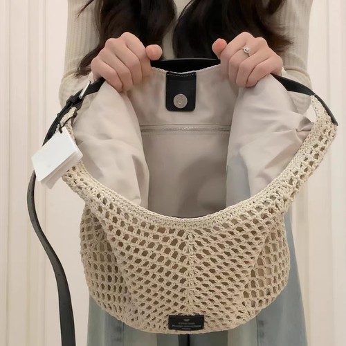Straw beach bag - straw,