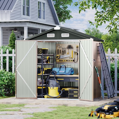 Aoxun 6x4 metal garden shed - 6x4, ft