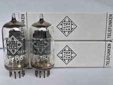 2x EF86 / 6CF8 TELEFUNKEN  tubes - GREY plates - EF 86 - 1967