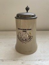 Vintage German Ceramic Stein Tankard with Pewter Lid Beer Mug Collectible rare