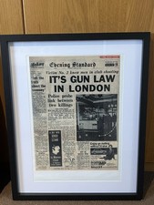 Framed professional copy of Kray related Newspaper Cover . George Cornell.