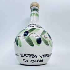 Vintage Benegiamo Handmade Italian Ceramic Olive Oil Terracotta Bottle With Cork