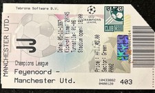 1997 Feyenoord V Manchester United Champions League Match Ticket Stub 1990s