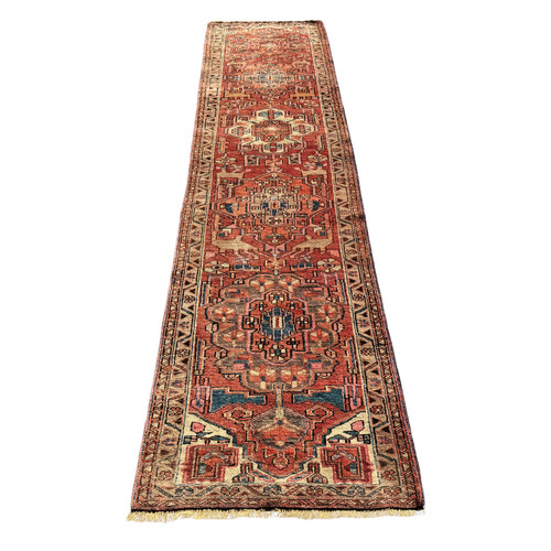 Fine vintage heriz runner hand - heriz,