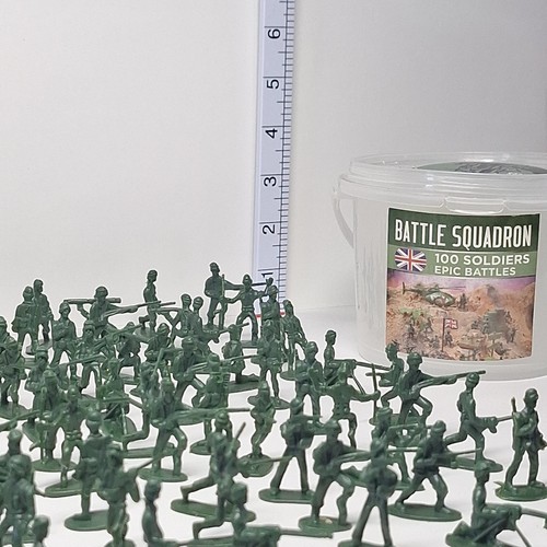 Green plastic toy soldiers - plastic,