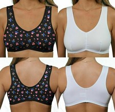 Ladies Cotton Rich Pull On Stretch Comfort Bra Non Wired Soft Unpadded B-DD Cups