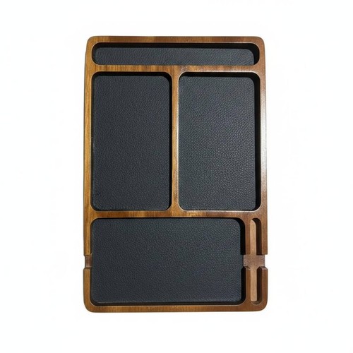 Wooden valet tray - tray, phone