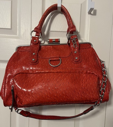 Rampage bag red satchel faux - bag,