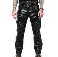 Men's Black Quilted Leather