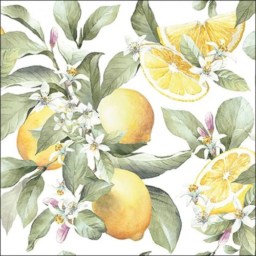 Lemon blossom napkins - lemon,