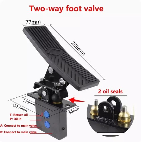 Excavator hydraulic foot pedal - hydraulic,