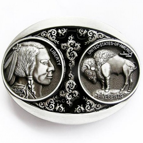 Buckle indian usa bison - buckle, indian,