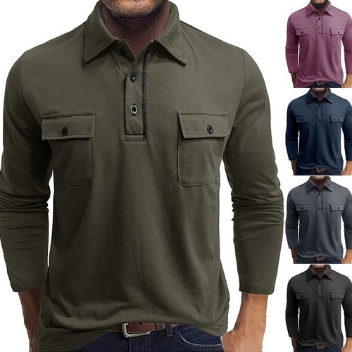 Mens long sleeve polo - mens, shirt