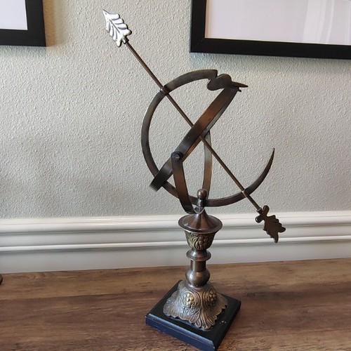 Vtg large brass armillary - large,