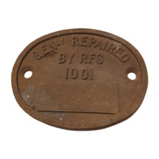 Railwayana Brass Wagon Plate