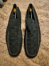 Gucci Size 7.5 Slip On Black Shoes Loafers Men's Designer Shoes