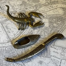 Vintage Brassware Ashtray Scorpion & Opener Turkish Indian Accessories