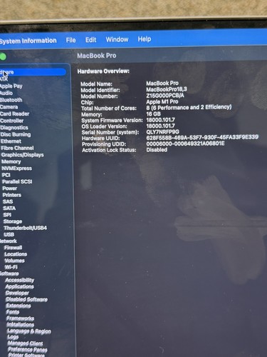 Macbook pro 14inch a2442 - m1,